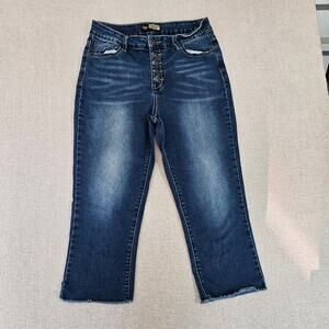 Womens Suzanne Betro Cropped Capri Jeans Size 12 Stone Wash Denim